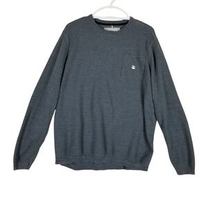Jetty Sweater Mens XXL Blue Textured Cotton Pullover Pocket Long Sleeve